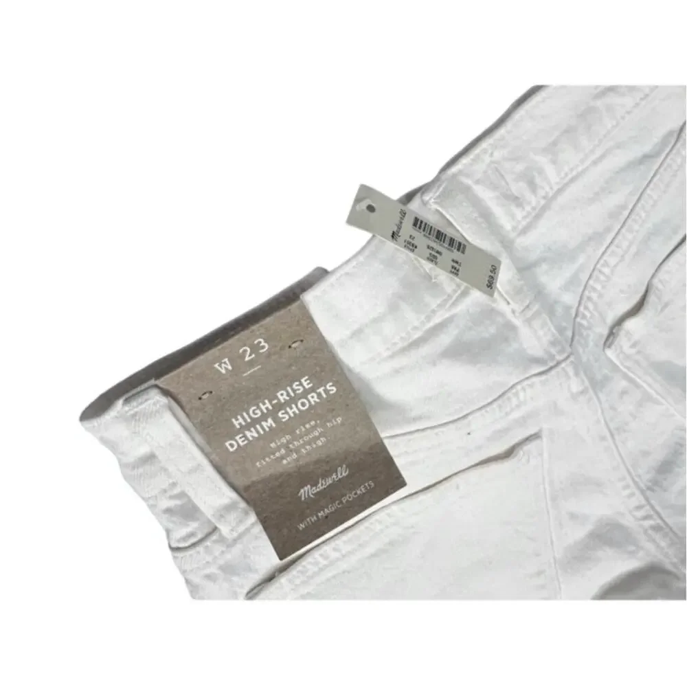 NWT! Madewell High-Rise Denim Shorts in Tile‎ White SIZE-23